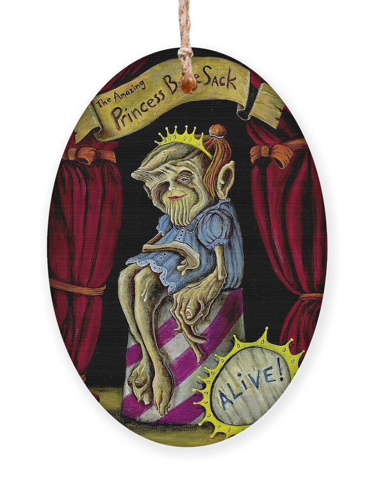Circus Ornament featuring the painting Princess Bone Sack by Yom Tov Blumenthal