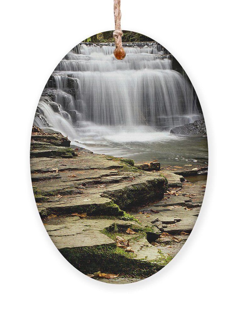 Waterfalls Ornament featuring the photograph Pure And Tranquil Waterfall by Christina Rollo