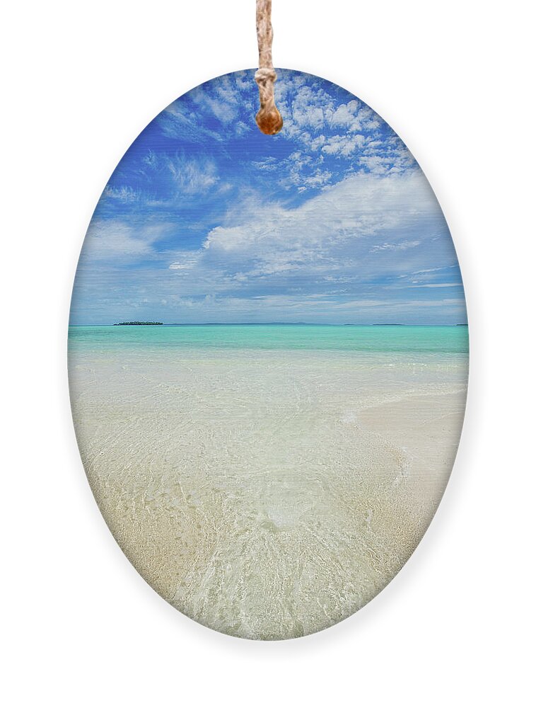 Aitutaki Ornament featuring the photograph Pure Blue Bliss by Becqi Sherman