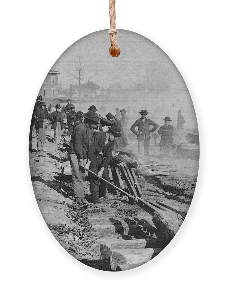 Civil War Ornament featuring the painting Railing Against Atlanta by Matthew Brady