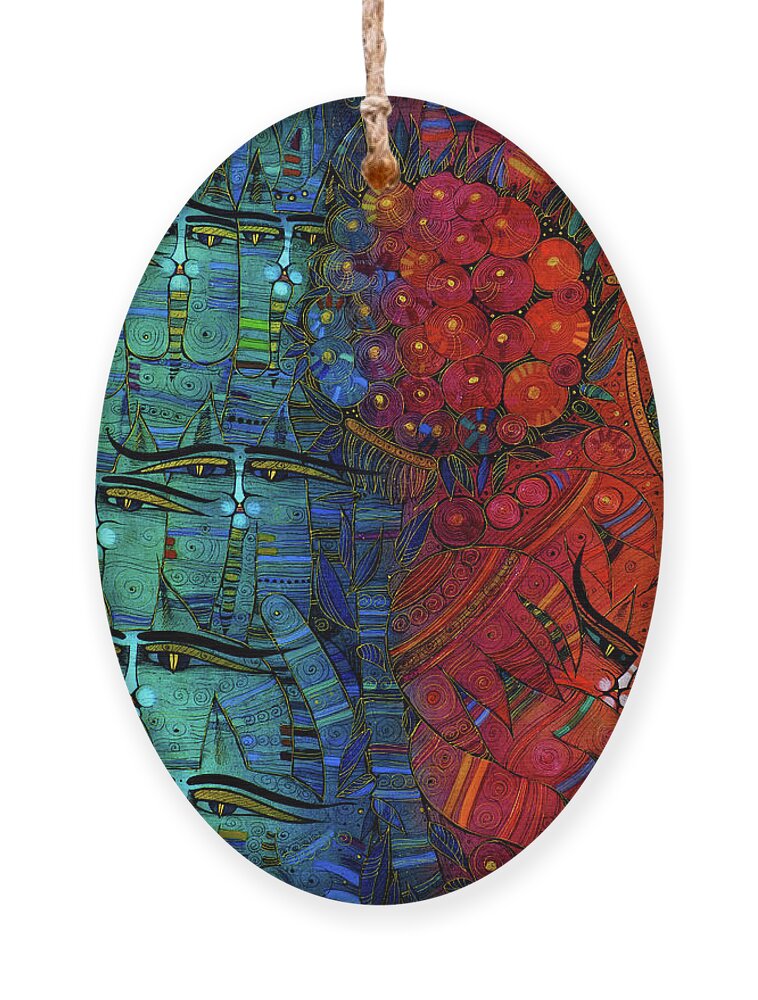 Albena Ornament featuring the painting Rainbow by Albena Vatcheva