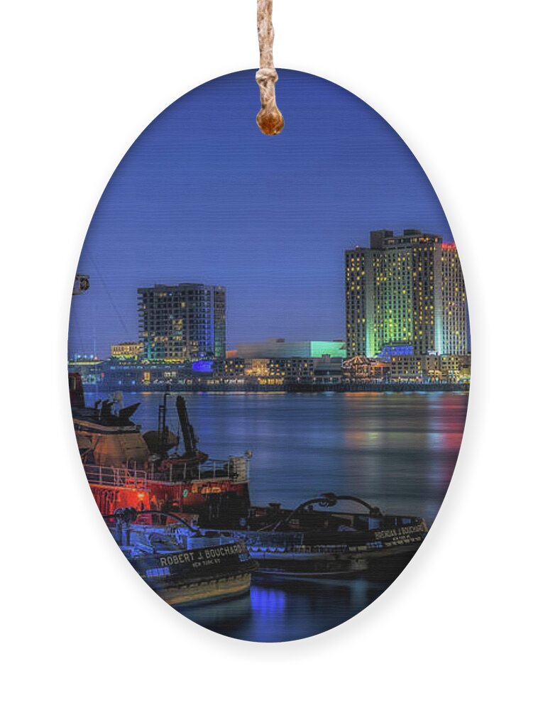 New Orleans Ornament featuring the photograph Resting Tugs by Susan Rissi Tregoning