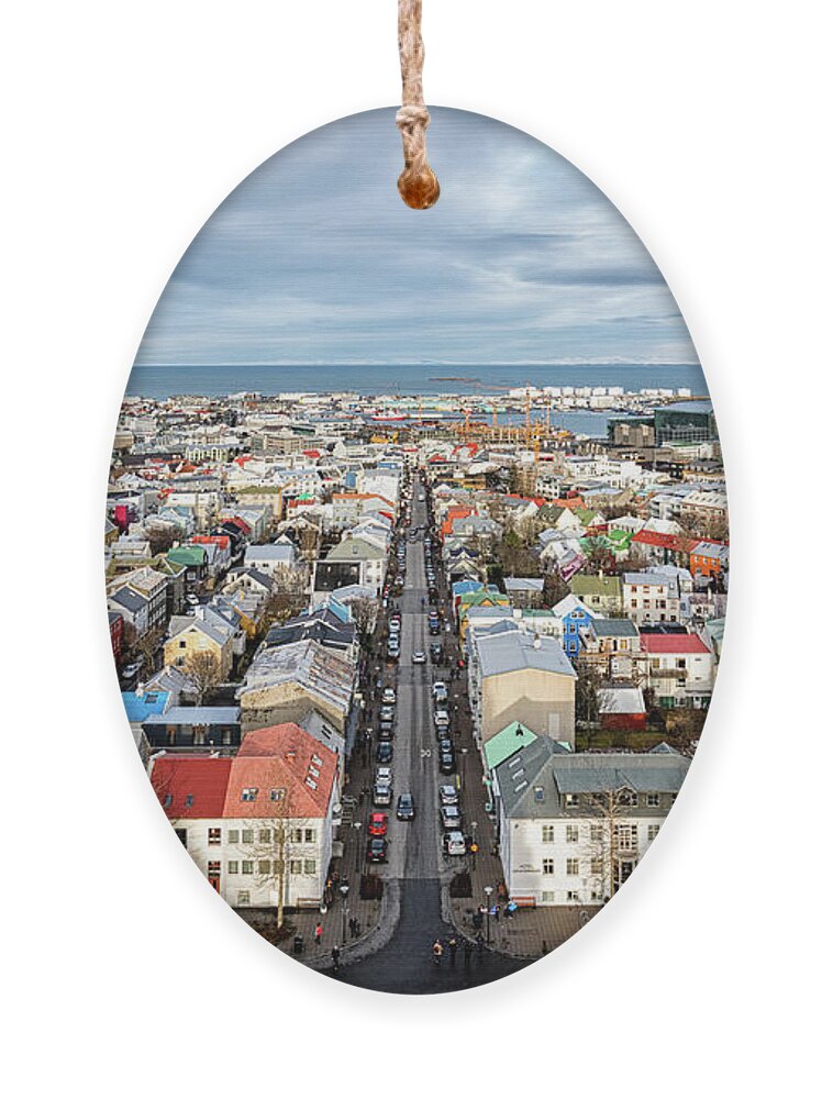 Hallgrimskirkja Ornament featuring the photograph Reykjavik City 1 by Nigel R Bell