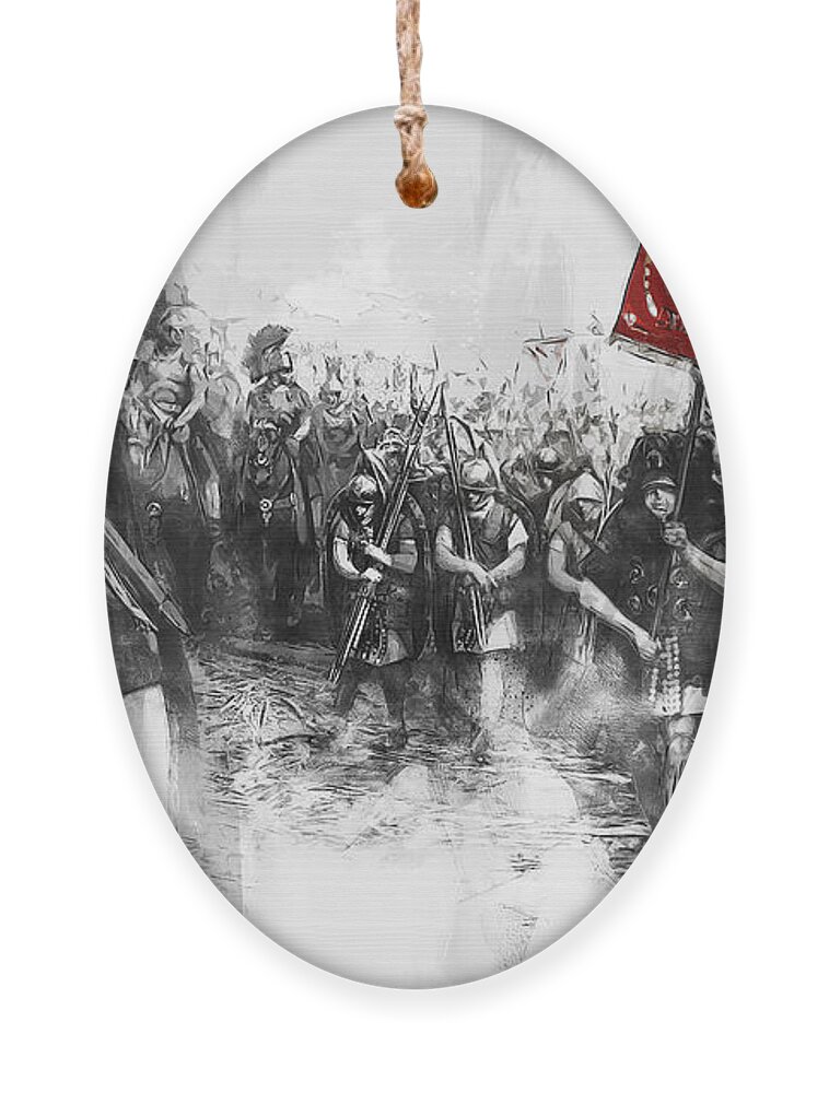 Roman Ornament featuring the painting Roman Legion - 43 by AM FineArtPrints