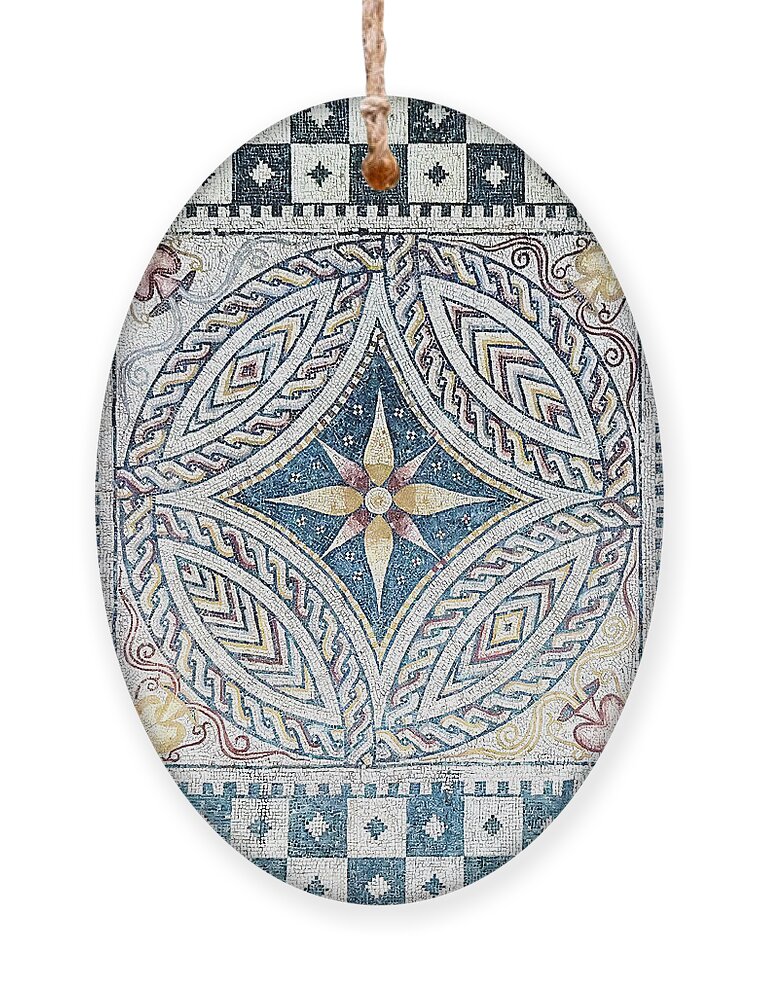 Roman Mosaic Ornament featuring the photograph Roman Mosaic 02 by Weston Westmoreland