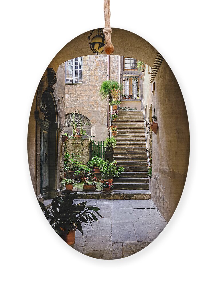 Rome Ornament featuring the photograph The Cobblestone Streets of Sorrento Italy by Robert Bellomy