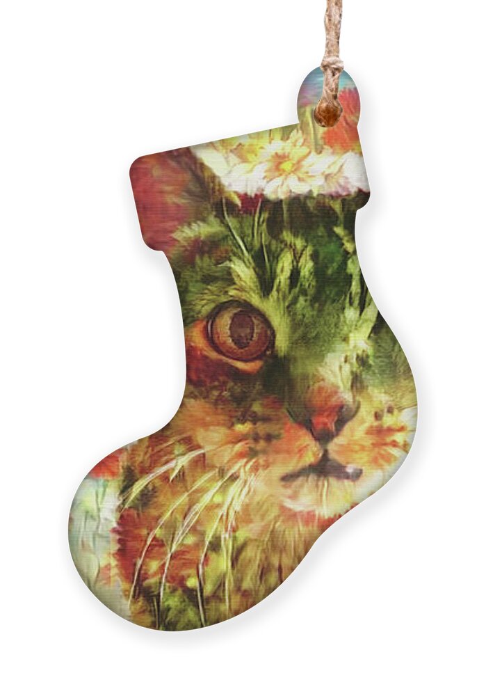 Cat Ornament featuring the digital art Roo My Only Sunshine by Peggy Collins