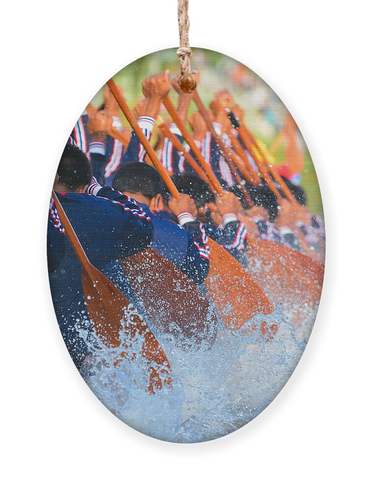 Strong Ornament featuring the photograph Rowing Team Race by Chaiyons021
