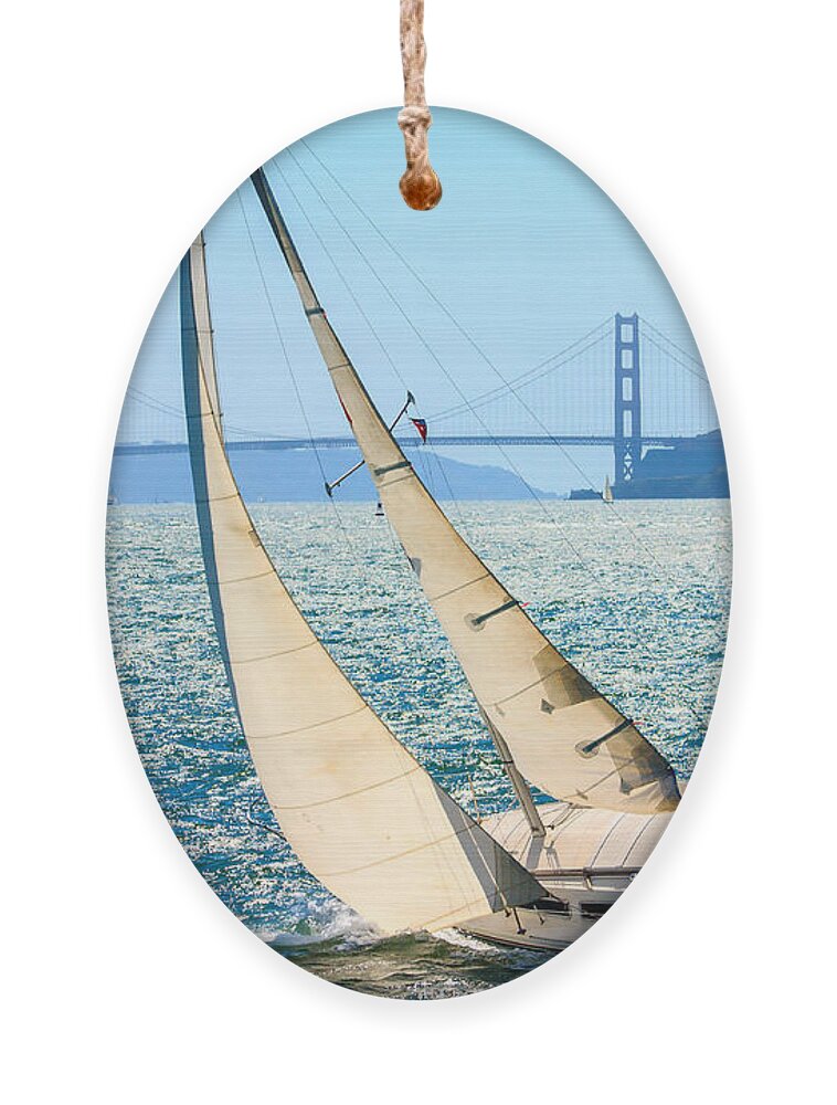 Francisco Ornament featuring the photograph Sailboats In The San Francisco Bay by Kevin Bermingham