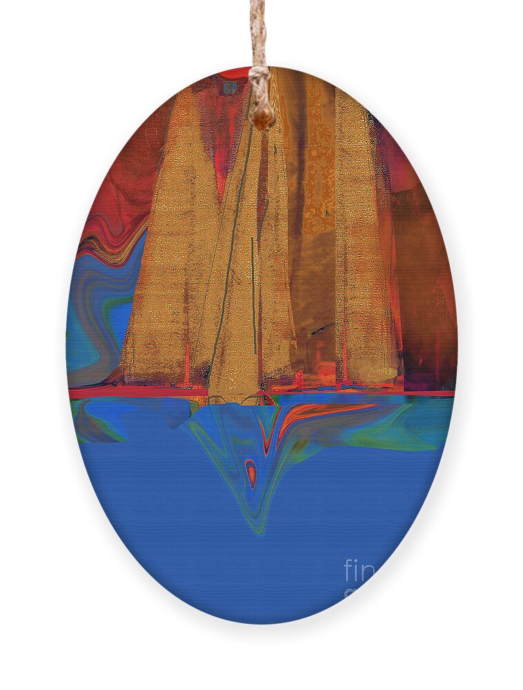 Abstract Ornament featuring the mixed media Sailing Forever No. 1 by Zsanan Studio