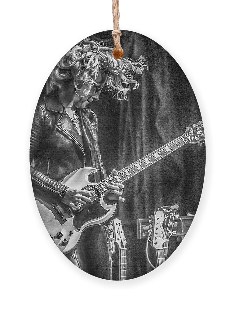 Samantha Fish Ornament featuring the photograph Samantha Fish in Black and white by Alan Goldberg
