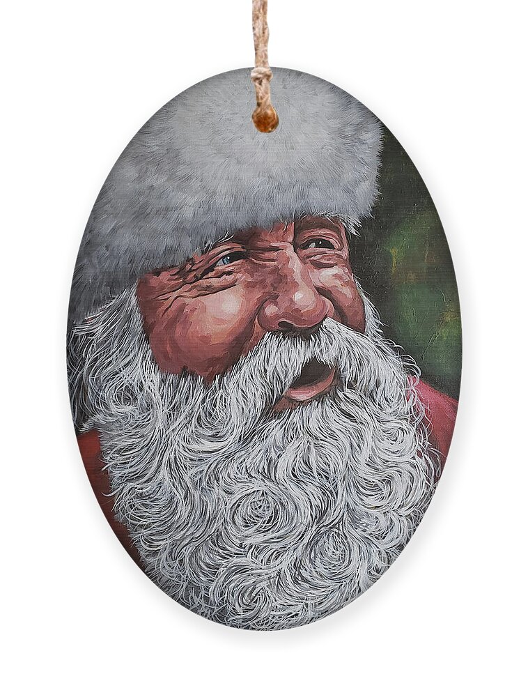 Santa Claus Ornament featuring the painting Santa Claus 2018 by Shawn Conn