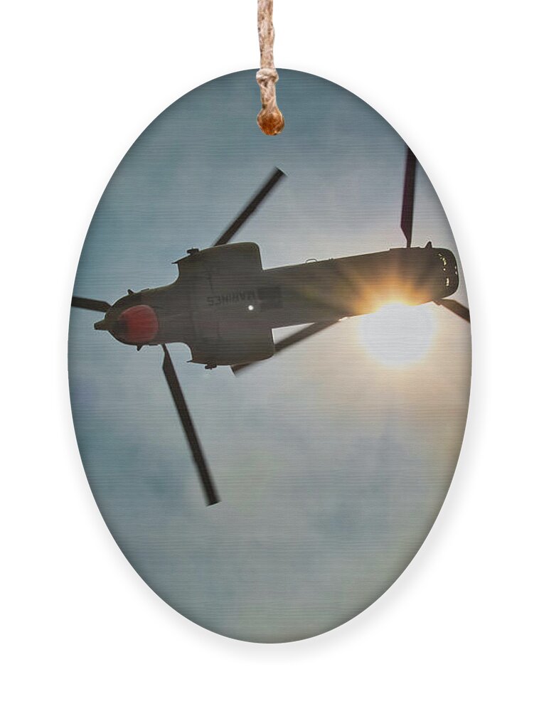 Boeing Vertol Ch-46 Sea Knight Ornament featuring the photograph Sea Knight's Water Payload by American Landscapes