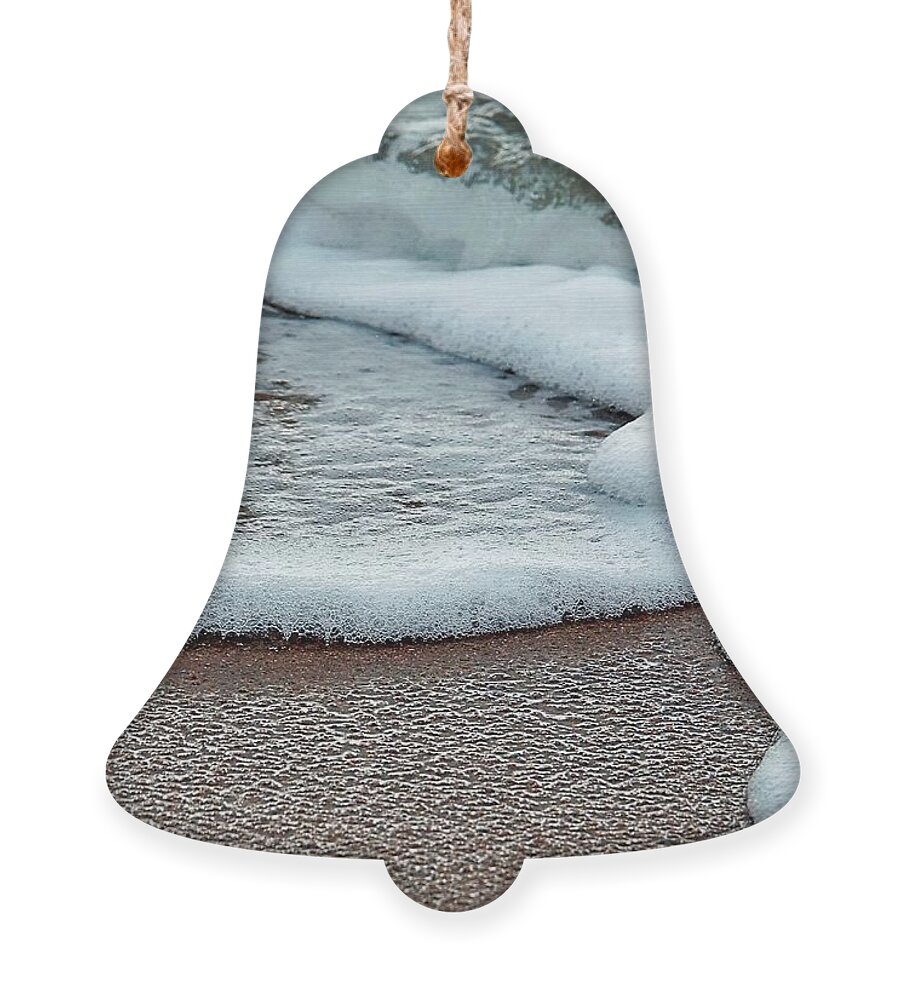 Ocean Ornament featuring the photograph SeaFoam -The Sensual Surf by Lori Lafargue