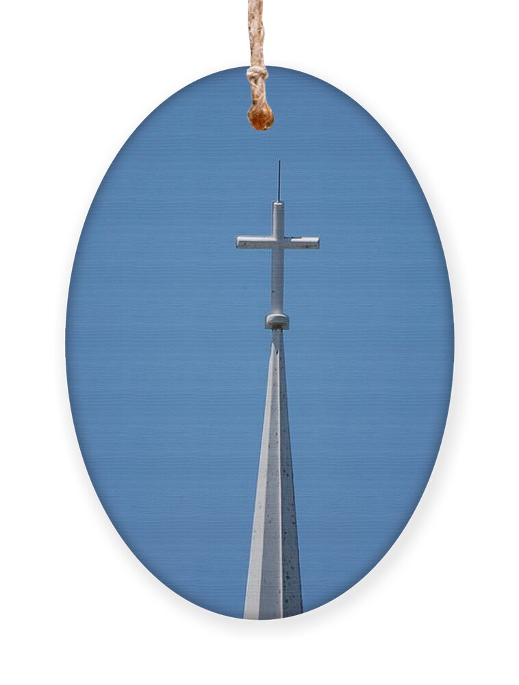 Religious Symbol Ornament featuring the photograph Shy High Cross by Aaron Martens