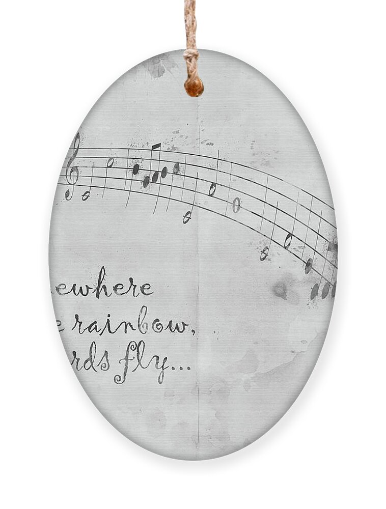 Rainbow Ornament featuring the digital art Somewhere Over the Rainbow in Black and White by Nikki Marie Smith