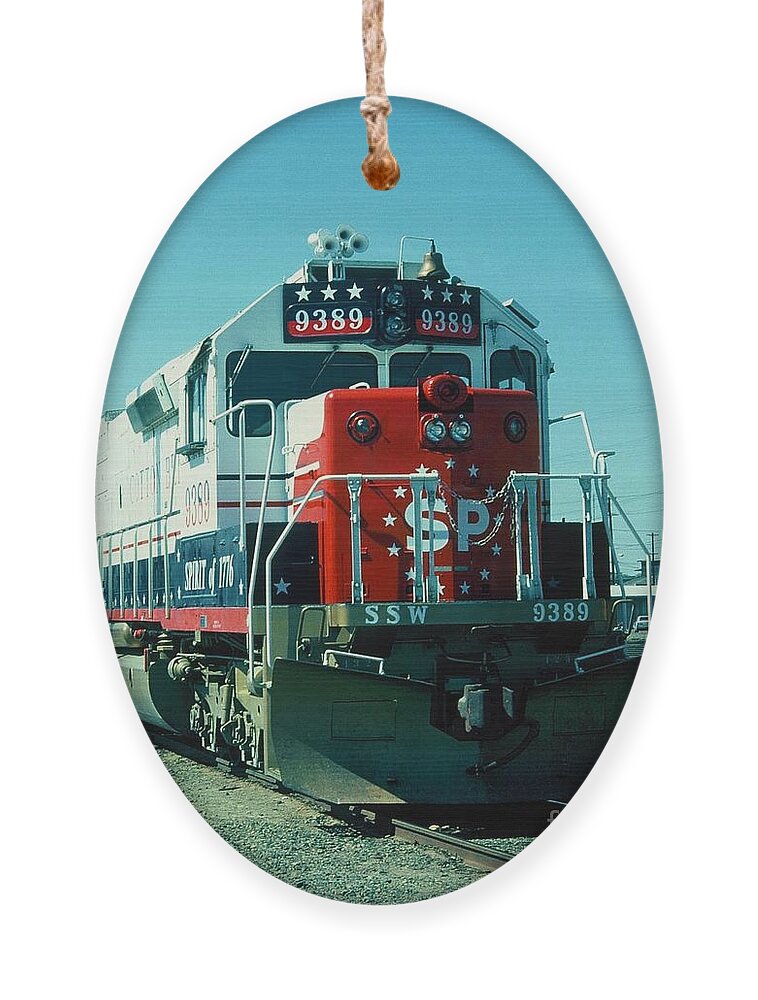 Train Ornament featuring the photograph VINTAGE RAILROAD - Southern Pacific Centennial Celebration by John and Sheri Cockrell