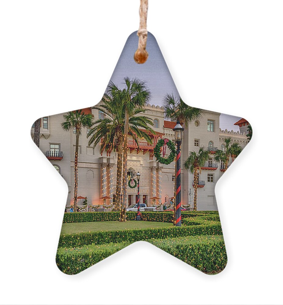 St. Augustine Ornament featuring the photograph St. Augustine Downtown Christmas by Joseph Desiderio