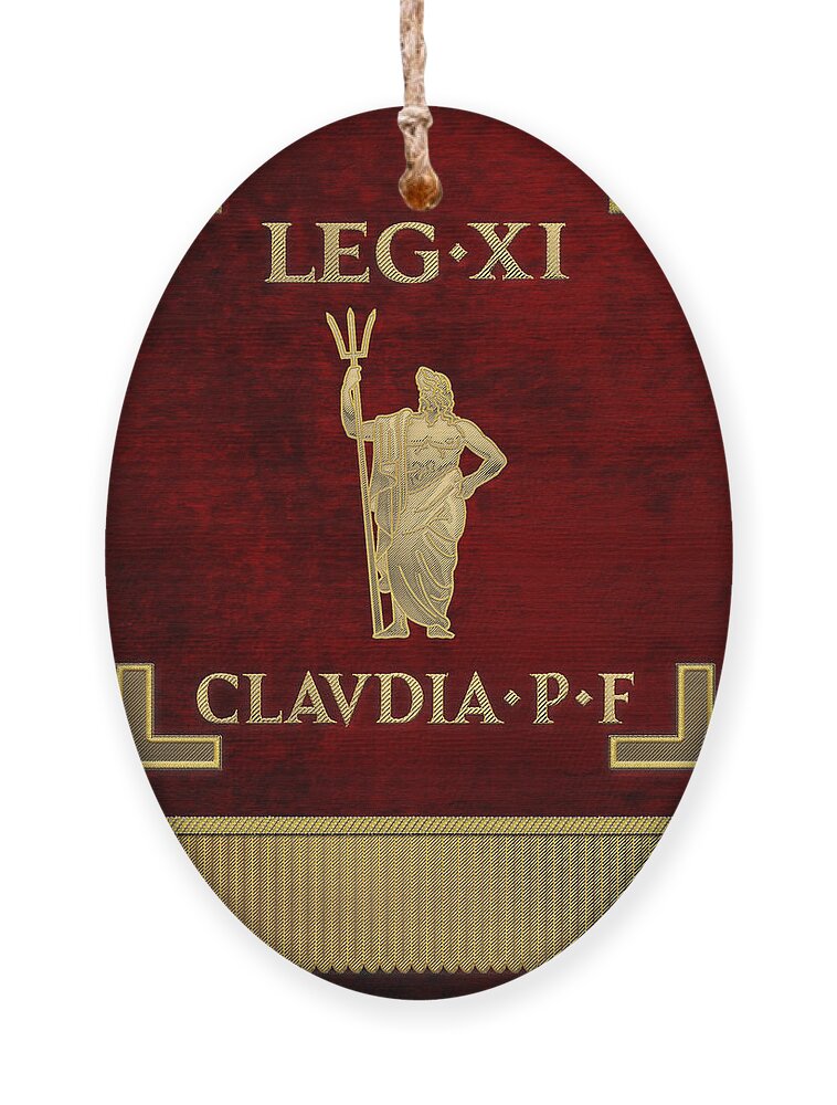 ‘rome’ Collection By Serge Averbukh Ornament featuring the digital art Standard of the 11th Roman Legion - Vexillum of Legio XI Claudia by Serge Averbukh