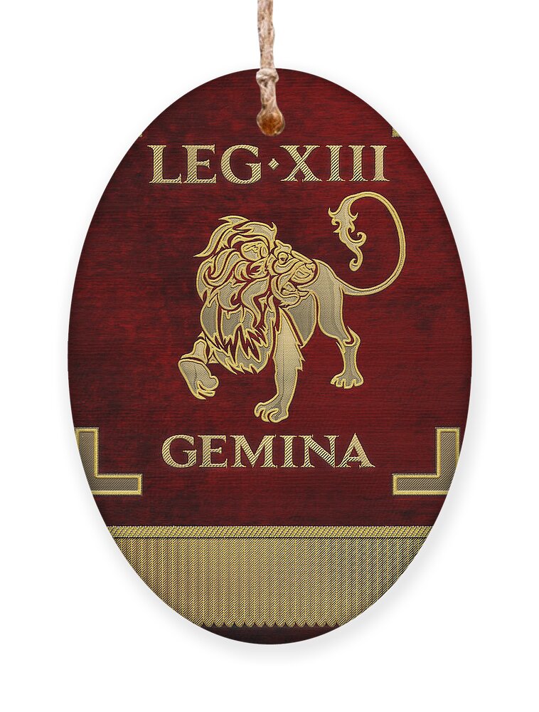 ‘rome’ Collection By Serge Averbukh Ornament featuring the digital art Standard of the 13th Legion Geminia - Vexillum of 13th Twin Legion by Serge Averbukh