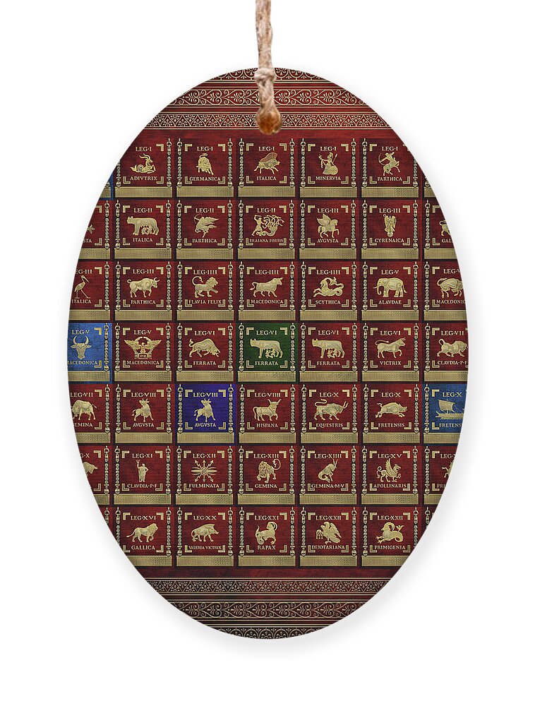 ‘rome’ Collection By Serge Averbukh Ornament featuring the digital art Standards of Roman Imperial Legions - Legionum Romani Imperii Insignia by Serge Averbukh
