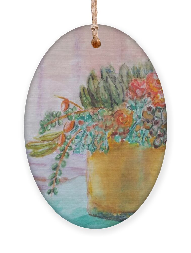 Succulent Ornament featuring the painting Succulent Color by Claudette Carlton
