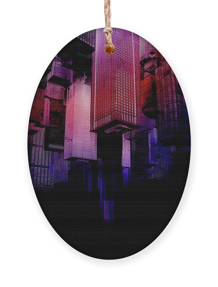 Upside Down Ornament featuring the digital art Sunken City by Phil Perkins