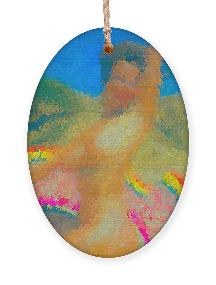 Abstract Nude Ornament featuring the digital art Sunny Bright Abstract by Cathy Anderson