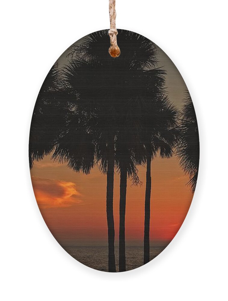 Sunset Ornament featuring the photograph Sunset over the Gulf by Ronald Lutz