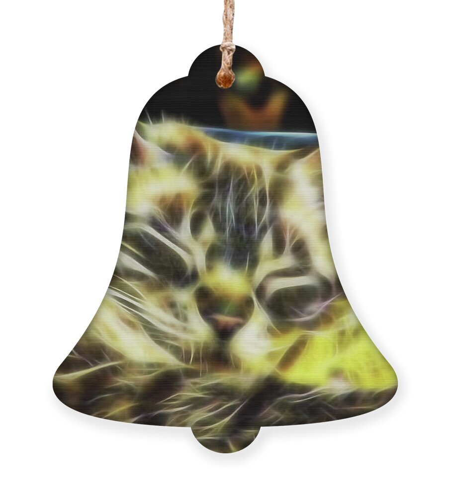 Cat Ornament featuring the digital art Sweet Dreams Baby Girl by D Hackett