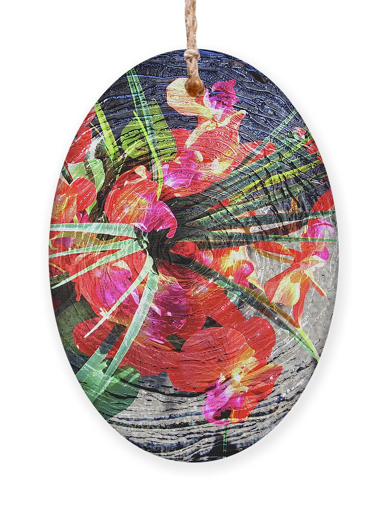 Flowers. Botanical Ornament featuring the photograph Swirling Orchids by Katherine Erickson