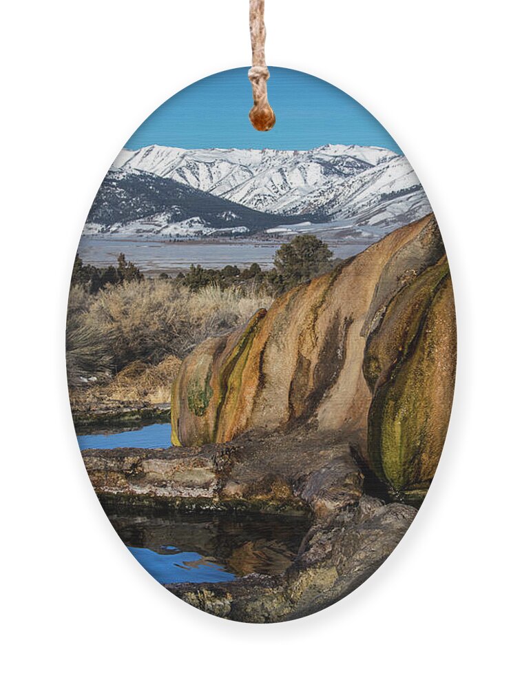  Ornament featuring the photograph Travertine hot spring by John T Humphrey