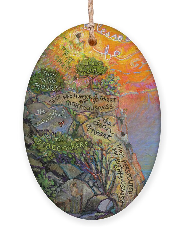 Jen Norton Ornament featuring the painting The Beatitudes by Jen Norton