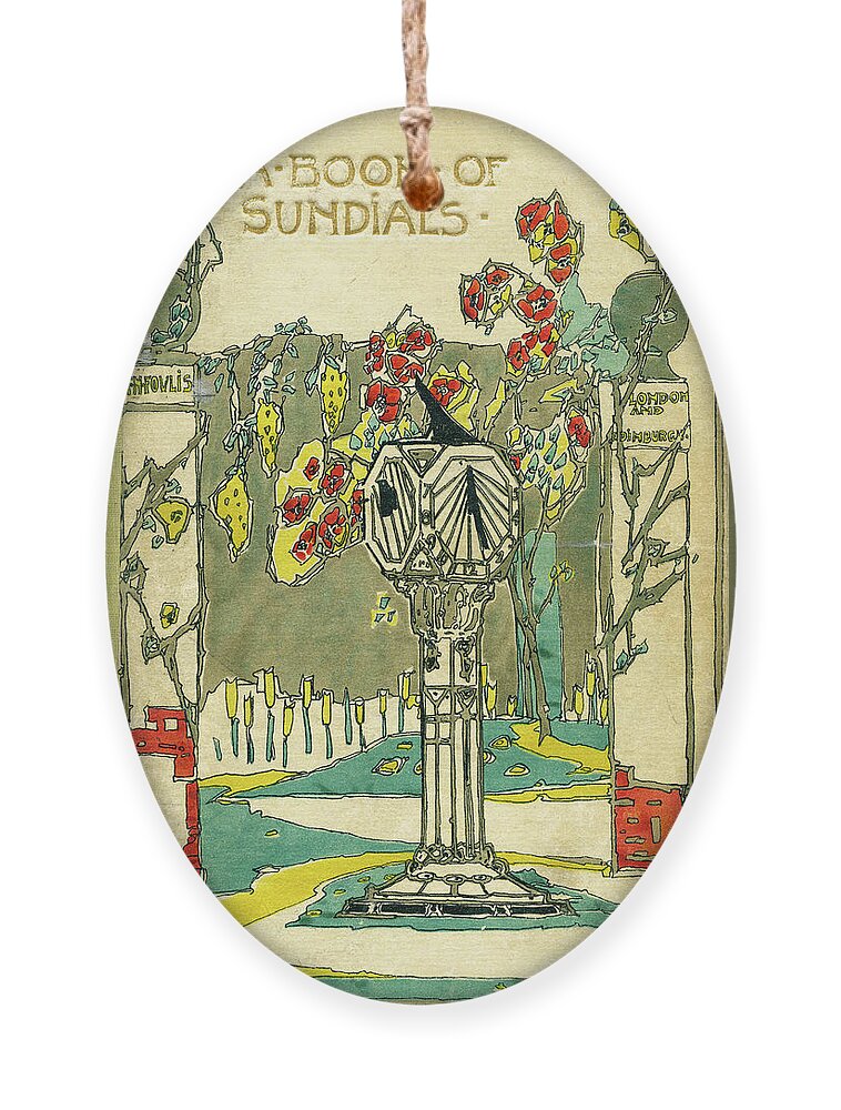 Book Cover Ornament featuring the mixed media Cover design for The Book of Old Sundials by Jessie M King