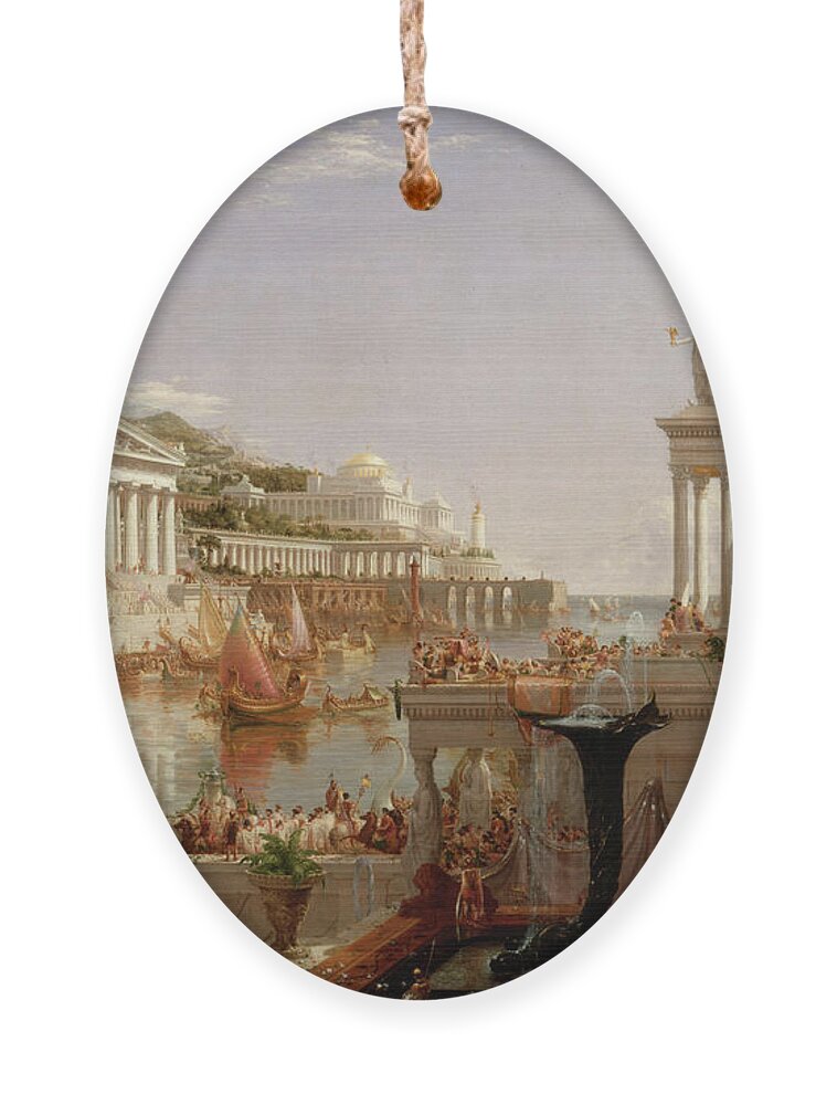 Thomas Cole Ornament featuring the painting The Course of Empire Consummation by Thomas Cole