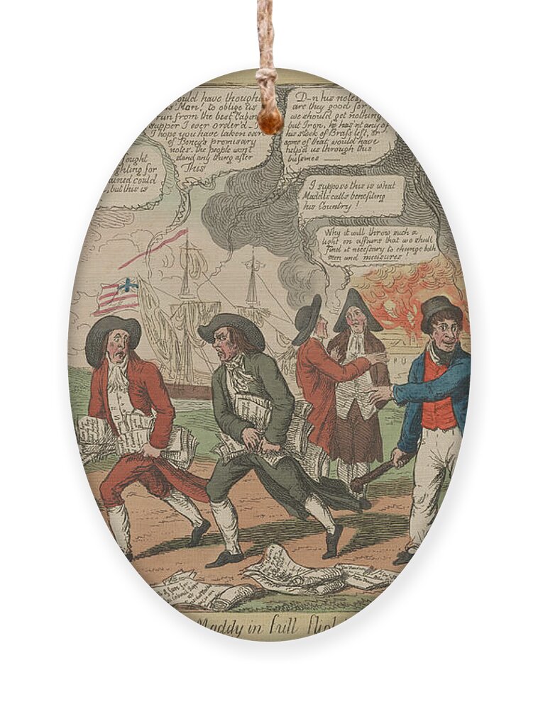 War Of 1812 Ornament featuring the painting The fall of Washington by S.W. Fores