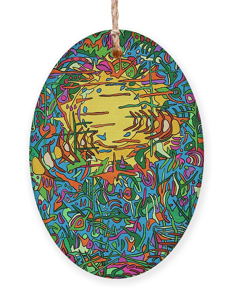 Pink Floyd Psychedelic Pop Art The Sun Ornament featuring the painting The Great Gig in the Sky by Mike Stanko