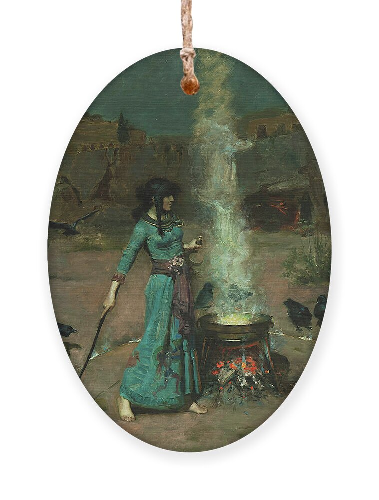 William Waterhouse Ornament featuring the painting The Magic Circle, 1886 by John William Waterhouse