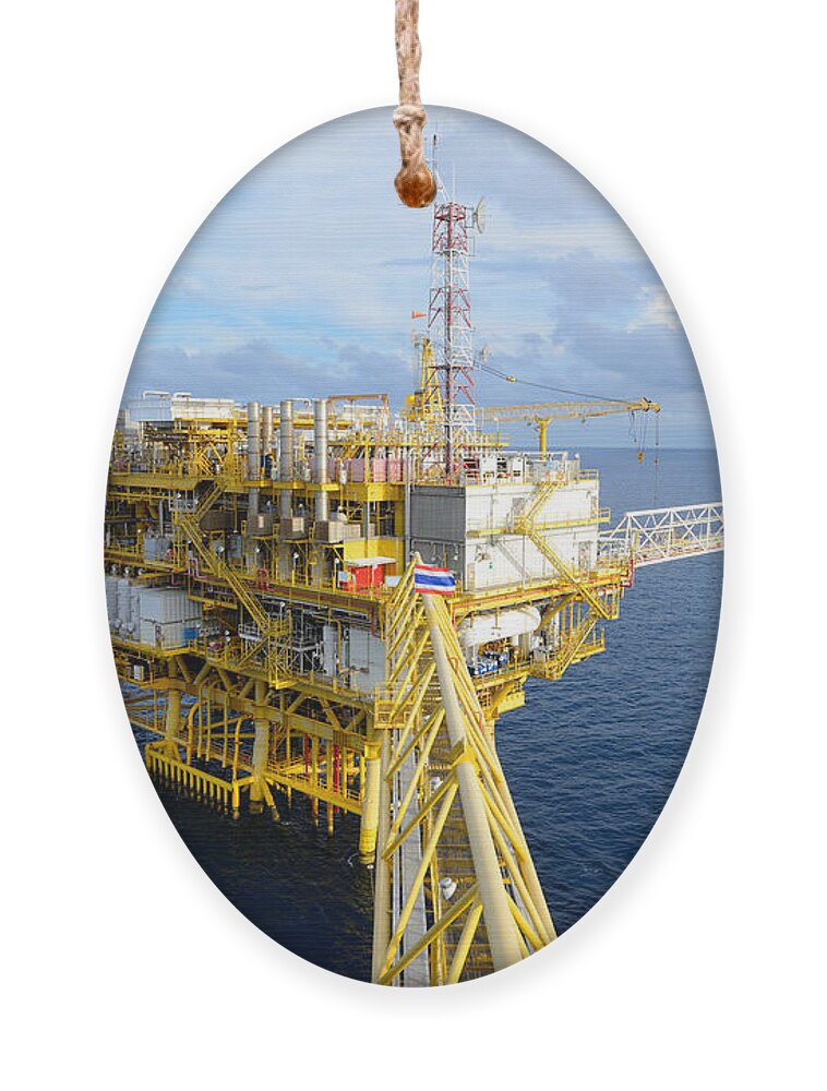 Oil Rig Ornament featuring the photograph The Offshore Oil Rig In The Gulf by Num skyman
