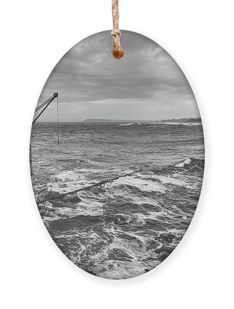 Salmon Ornament featuring the photograph The Salmon Fisheries, Portrush by Nigel R Bell