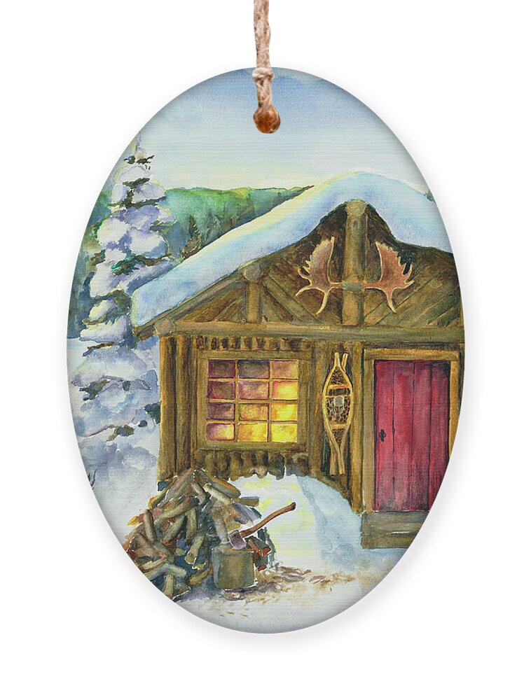 Winter Ornament featuring the painting The Shack by Joe Baltich