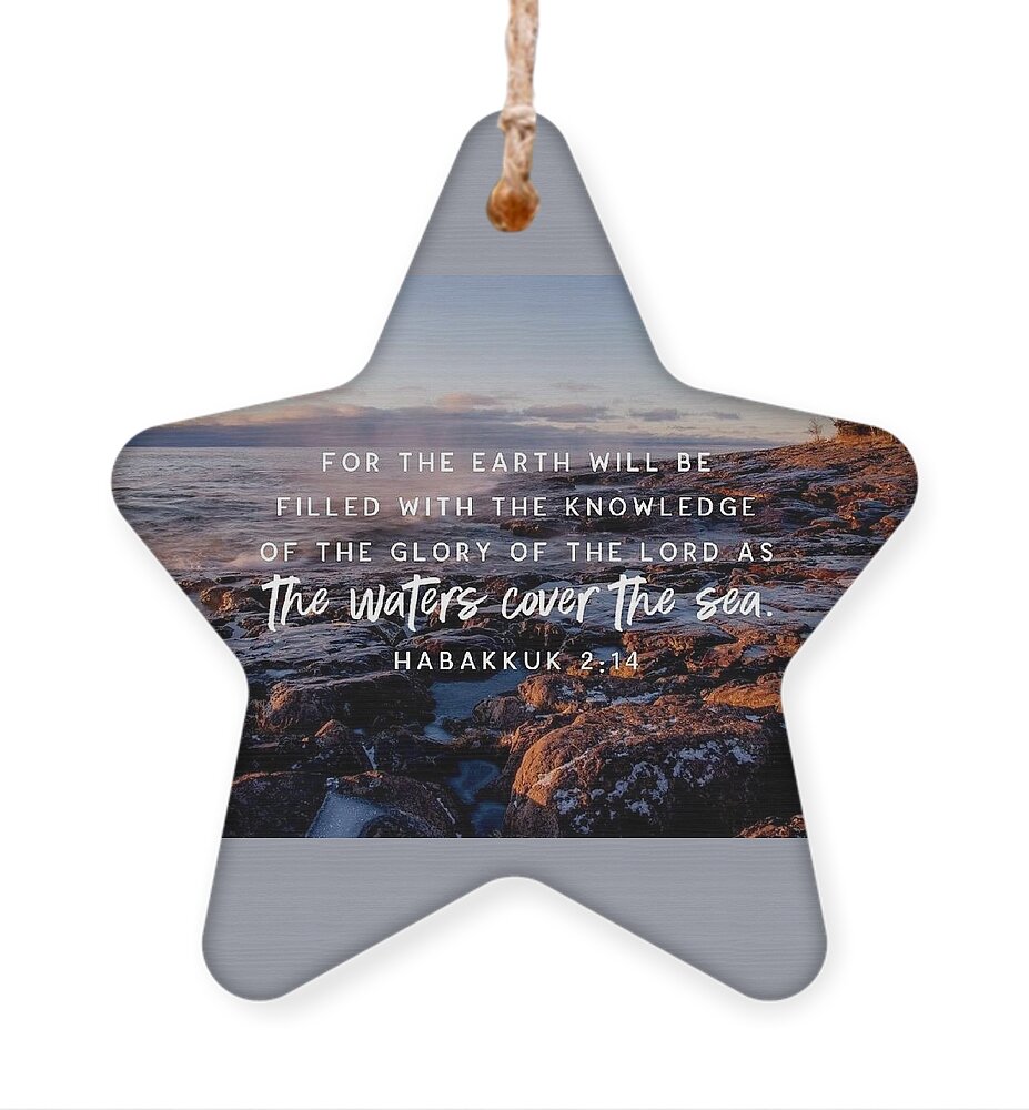  Ornament featuring the photograph The Waters Cover the Sea by Karen Biwersi