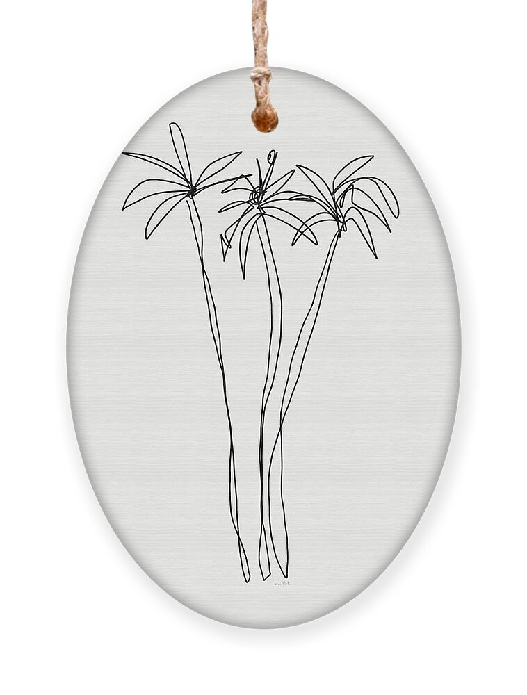 Trees Ornament featuring the drawing Three Tall Palm Trees- Art by Linda Woods by Linda Woods