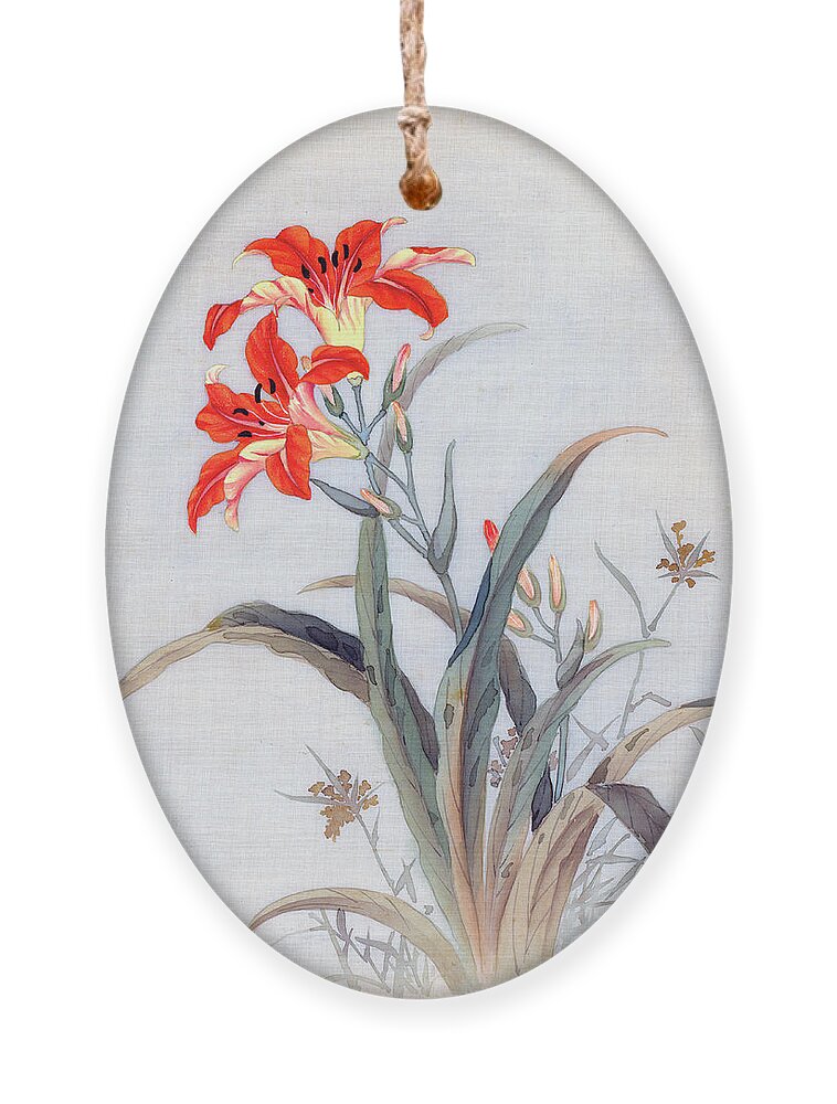 Chikutei Ornament featuring the painting Tiger Lily by Chikutei