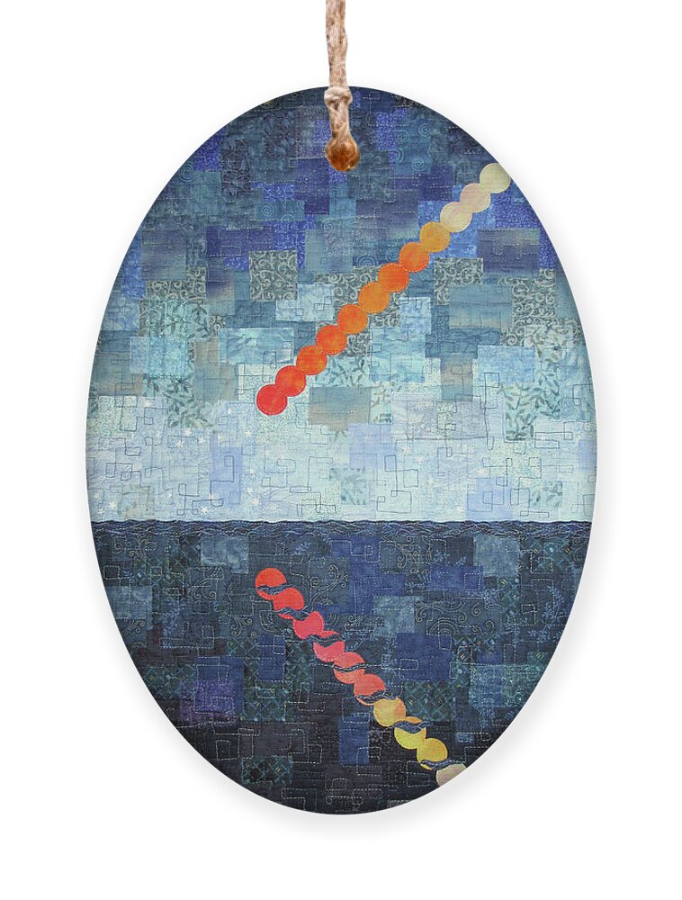 Abstract Ornament featuring the tapestry - textile Time Lapse Moon Rise by Pam Geisel
