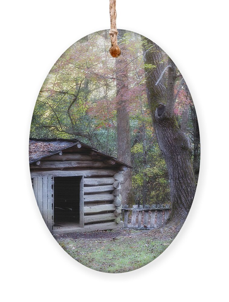 Appalachia Ornament featuring the photograph Tipton Smokehouse by Lana Trussell