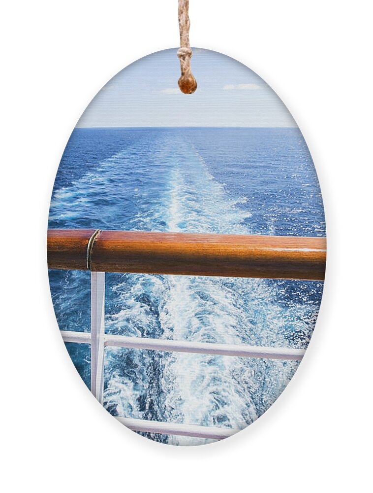 Foam Ornament featuring the photograph Trail On Water Surface Behind Of Cruise by May lana