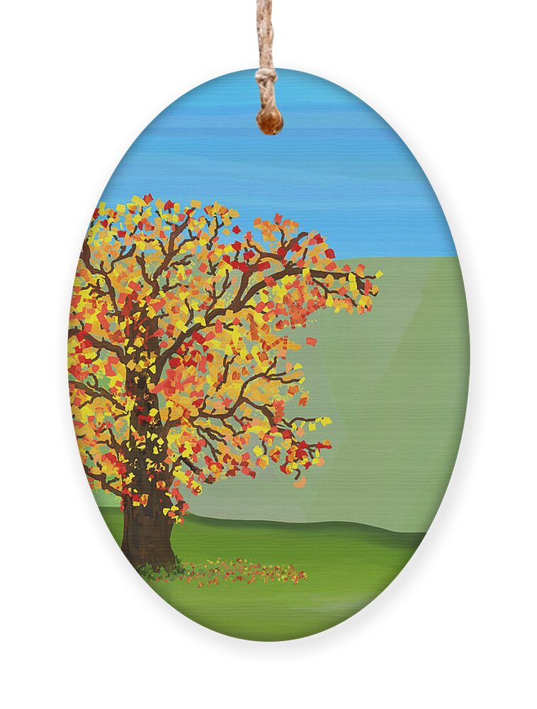 Tree Ornament featuring the digital art Tree in Autumn by Kae Cheatham