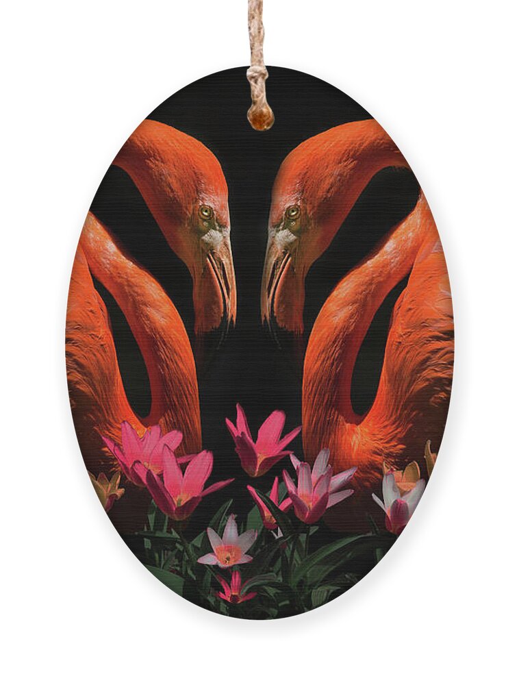 Animals Ornament featuring the digital art True Love Times Two by Debra and Dave Vanderlaan