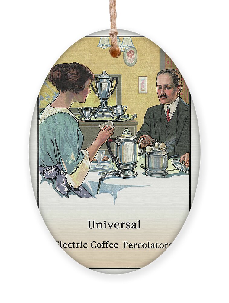 Coffee Ornament featuring the painting Universal Electric Coffee Percolators by Unknown